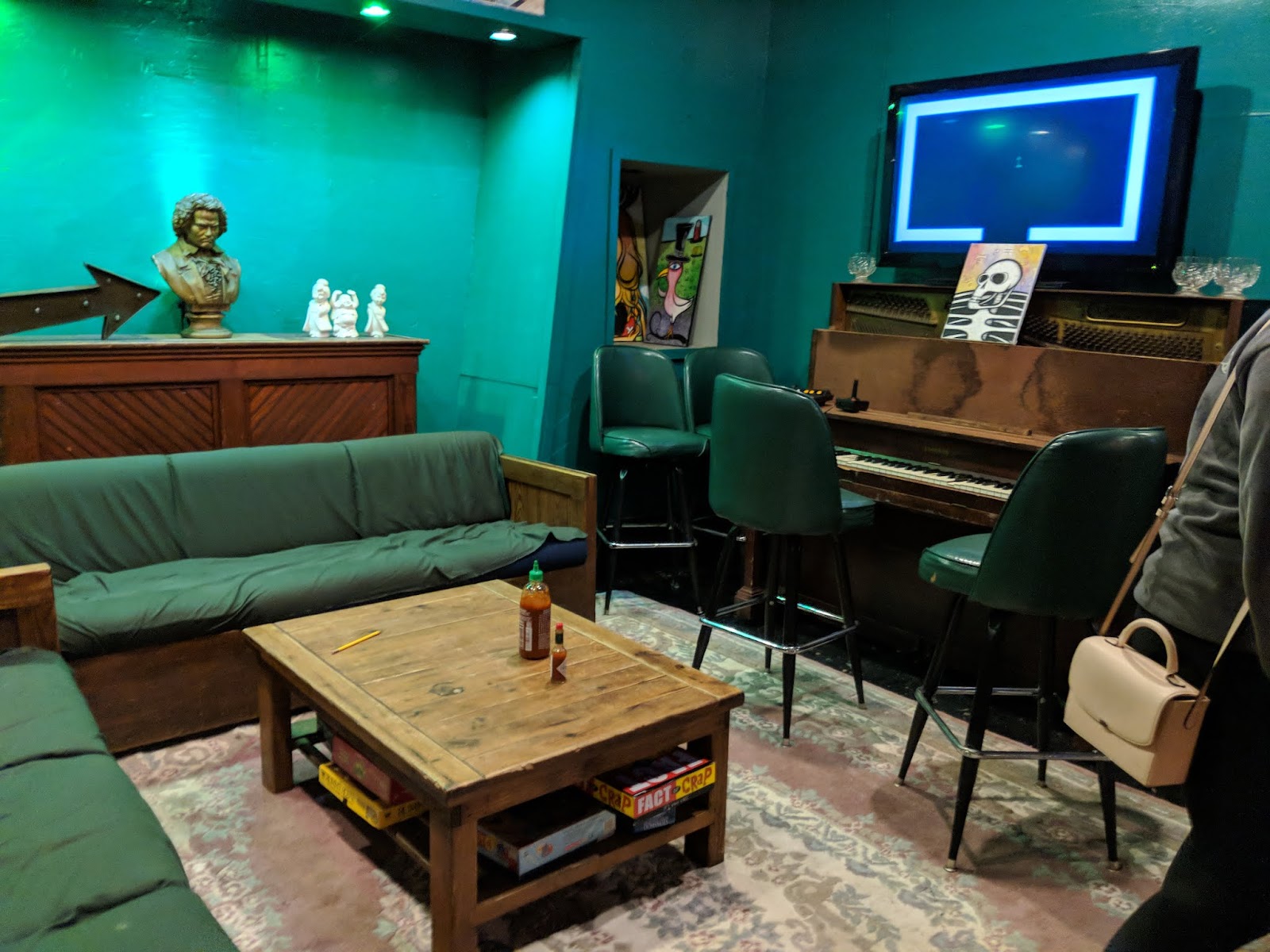The bar at The Milk Parlor